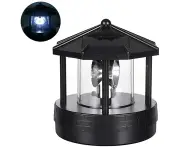 Solar LED Rotating Lighthouse Light Garden Yard Lawn Lamp