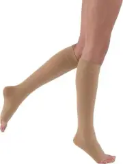 Relief 20-30 mmHg Unisex Open Toe Knee High Support Sock with Silicone Top...