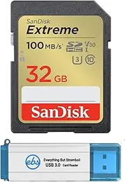 Everything But Stromboli SanDisk Extreme 32GB SDHC Card (5 Pack) Memory Cards Compatible Browning Trail Cameras (SDSDXVE-032G-GNCIN) Class 10 UHS-1 U3 4K Bundle with (1) 3.0 Micro & SD Card Reader