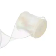 2 3/8" Wide Sheer Wired Organza Ribbon Chiffon Ribbons 10 Yard Beige
