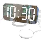 LED Vibration Alarm Clock Multifunctional Dual USB Charging Mute Bedside2189
