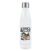 Personalised No Hurries No Worries Sloth Double Wall Water Bottle Funny Birthday
