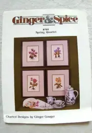 SPRING QUARTET Cross Stitch Instructions by Ginger & Spice, 4 Designs Pattern