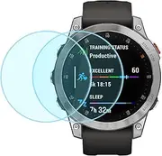 Duttek Tempered Glass Screen Protector for Garmin Epix Gen 2 Smartwatch 2.5D Ultra-Thin 9H Hardness Scratch Resistant Tempered Glass Screen Protective Film (2pack)
