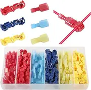 QC 120PCS Quick Splice Wire Terminals, T-Tap Self-Stripping Wire Connectors, Nylon Fully Insulated Male Quick Disconnect Spade Terminals Assortment Kit with Storage Case with Storage Case