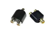 RCA Female to 2X RCA Female Audio Splitter Adapter Connector Coupler