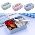 Aus Healthy Wheat Straw Student Lunch Box Food Container Bento Box Spoon
