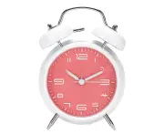 Bell Alarm Clock For Bedroom And Home Decoration，Cute Alarm Clock Clock For Children Bedroom,White + Powder