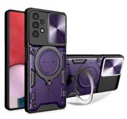 For Samsung Galaxy A13 4G (Not for 5G) Case, Magnetic Support Car Mount Magnetic Military Shell - Dark Purple