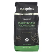 Dr. Mercola, Solspring®, Organic Peruvian Coffee, Whole Bean, Dark Roast, Decaffeinated, 12 oz (340 g)