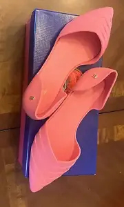NEW Melissa Petal III AD Size 7 Pink Pointed Jelly d'Orsay Flat Slip On Shoes