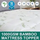 2022 NEW ALL SIZES 1000GSM Bamboo Fibre Pillowtop Mattress Topper Pad Underlay