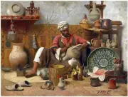 Pottery Workshop Tangier J. Discar Tile Mural Kitchen Backsplash Marble Ceramic