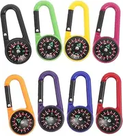 ifundom Versatile Carabiner Compass Mini Compass for Hiking Camping Outdoor Mountaineering Luggage Tag Strap