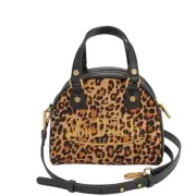 Von Dutch - RARE Leopard Print Pony Hair Leather Bowling Bag | New In Box