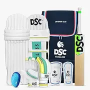 DSC English Willow (Aus) 2024 Cricket Set | Size: Adult | 1 Spliit 88 English Willow Cricket Bat, 1 Pair Batting Pad,1 Thigh Pad, 1 Pair Batting Gloves, 1 Abdominal Guard, 1 Arm Guard & 1 Kit Bag
