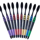 20 Pcs Bamboo Charcoal Fiber Toothbrush Work Travel Bristles Wheat Straw