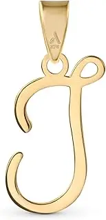 [Amberta] Italian 9ct Gold Initial Pendant for Women Men | Real Gold Letter Pendant | Solid Gold Pendant without Chain | 9ct Gold Pendant Only
