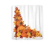 Shower Curtain Water Proof Single Printing Reusable Privacy Protection Bathing Curtain Autumn Decor Daily Use-M