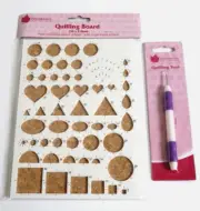 NEW Woodware Set QUILLING BOARD & TOOL Shape Template Cork Backing PAPER CURLING