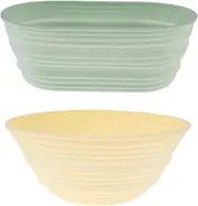 2Pcs Silicone Bread Proofing Basket （mixed 2）,Foldable Sourdough Bread Baking Supplies Dough Proofing Bowl Containers,Collapsible Bread Bowls（Oval&Round）