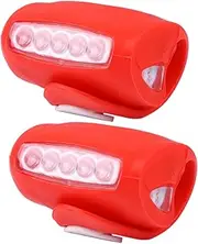 DINHEAROM 2Pcs Bicycle Headlight and Taillight Red Strobe LED Warning Light for Night Cycling Easy to Attach Bike Light for City and Mountain Bikes