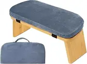 Meditation Stool with Cushion, Forward Leaning Meditation Chair, Yoga Meditation Stool, Small Floor Stool for Home Use with Storage Bag,Light Blue