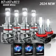 For Smart Forfour 2005-2007 6000K LED Headlight Bulb High Low Beam+Fog light