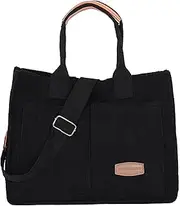 [JurHevty] Womens Corduroy Tote Bag with Pockets Fall Winter Fashion Crossbody Bag Cute Handbag Charm Satchel