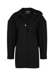 Jacquemus La Mini Robe Chemise Cotton Mini Dress - Black - 36 (UK8 / S) 36 (UK8 / S)