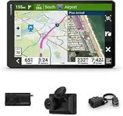 Garmin RV 1095 MT-S, BC™ 50 Wireless Backup Camera w. Night Vision, License Plate Mount and Bracket Mount & Dash Cam X310 w. Garmin Constant Power Cable Bundle