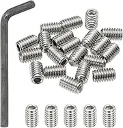 uxcell 5/16-18x1/2 Internal Hex Socket Set Grub Screws, 20 Pcs 304 Stainless Steel Cup Point Set Screw with Hex Key Wrench for Door Handles Bathroom Fixtures