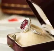 3.12 Ct Oval Cut Natural Ruby Diamond Engagement Ring 14K solid White gold