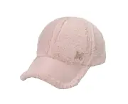Winter Hat Ponytail Hole For Women Men Outdoor Travel Pu Leather Patchwork Lambswool Baseball Cap,Pink