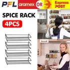4X Kitchen Spice Rack /Jars Shelves Wall Mount Kitchen Door Storage Organizer