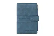 Women Men RFID Passport Card Holder Combo Travel Wallet With Zipper Card Slots-Blue