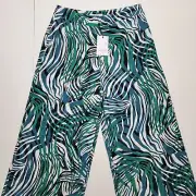 $348 ROBERT GRAHAM Cora Pants SILK COTTON Size 6 Wide Leg Multicolor Zebra Print