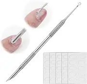 Cncedi Cuticle Pusher 2-in-1 Cuticle Sticks, Nail Scraper Dual Ended Nail Cuticle Remover with 5 Nail Sand Polishing Tablets Cuticle Trimmer for Pedicure Nail Art Care Polish