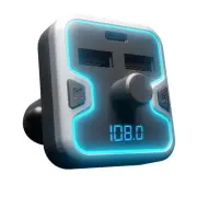 Bluetooth 5.0 FM Transmitter, Dual USB and Type C PD 18W Charger Wireless Ada...