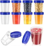 Paifeancodill Salad Dressing Container, 10Pack Small Containers with Lids Leakproof Condiment Containers with Screw Lids Reusable Stackable Plastic Dip Sauce Containers Small Plastic Food Containers