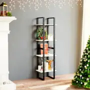 4 Tier White Bookcase Solid Pine Wood Storage Organizer 40x30x140 cm