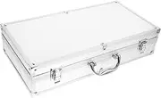 JEWEDECO Portable Wireless Microphone Box Metal Case 2 Slot Storage Briefcase for Men