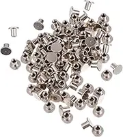 SEWACC 100 Pcs Stainless Steel Screw Assorted Kit Nail Rivet Head Screws for Home Hardware DIY Leather Craft