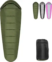 Mummy Sleeping Bag, Sleeping Bags for Adults Cold Weather, 3 Season Camping Hiking Backpacking Sleeping Bags, Compact 0 Degree Sleeping Bag, Lightweight Waterproof, with Compression Bags