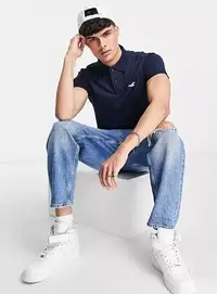 在飛比找Yahoo!奇摩拍賣優惠-HCO Hollister 海鷗 現貨 短袖 POLO衫 藍