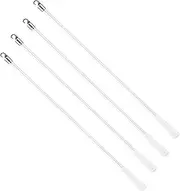 White Fiberglass Vertical Blind Wand,12 Inch Strong Tilt Stable Blind Wand | 4 Replacement Rods Vertical Stick with Hook and Handle for Window Curtains Door Shades Opener