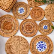 Place Mat Eye-catching Handmade Lovely Fine Texture Place Mat Multicolor
