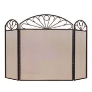 FireUp 3 Fold Heavy Duty Black Pattern Fire Screen (84cm H)