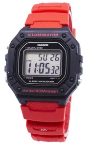 Casio W-218H-4BV Digital Alarm Calendar Day/Date Stopwatch 50M Mens Watch