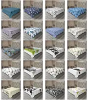 Ambesonne Turtle Pattern Flat Sheet Top Sheet Decorative Bedding 6 Sizes